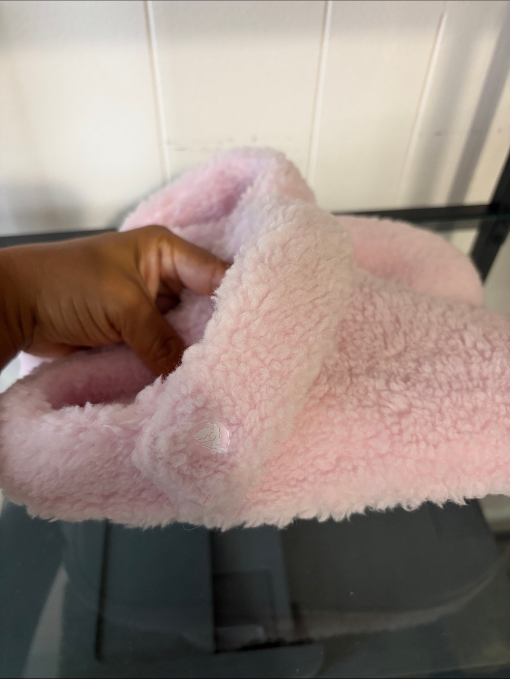 CROCS Women's Plush Slip-On Slippers — Light Pink - Picture 5 of 7